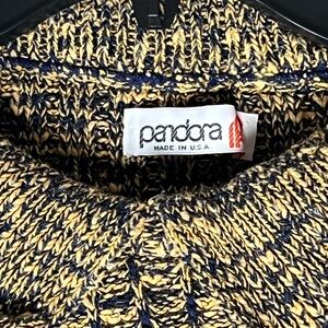 Pandora Knit Sweater in Navy and Mustard